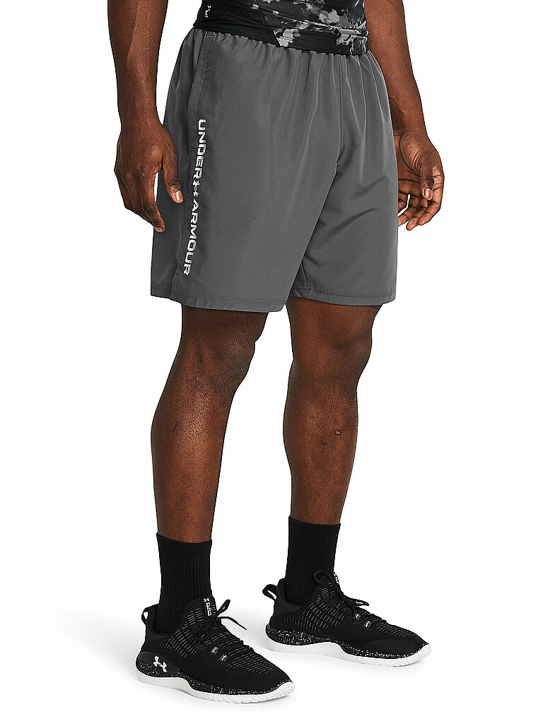 UNDER ARMOUR Herren Shorts UA Woven Wordmark grau | S